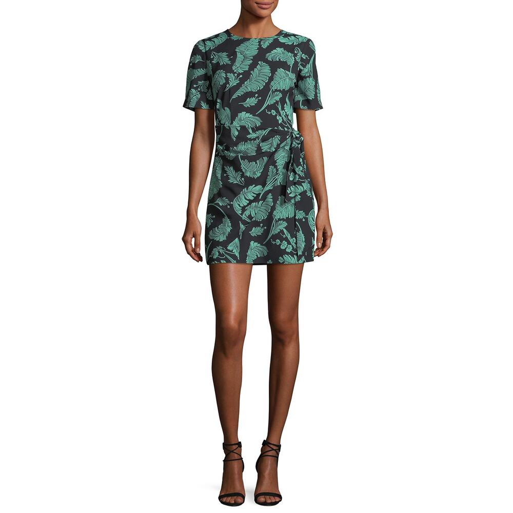 Cinq à Sept Bia Palm Print Mini Dress with Tie Side Size 4 - Picture 2 of 8